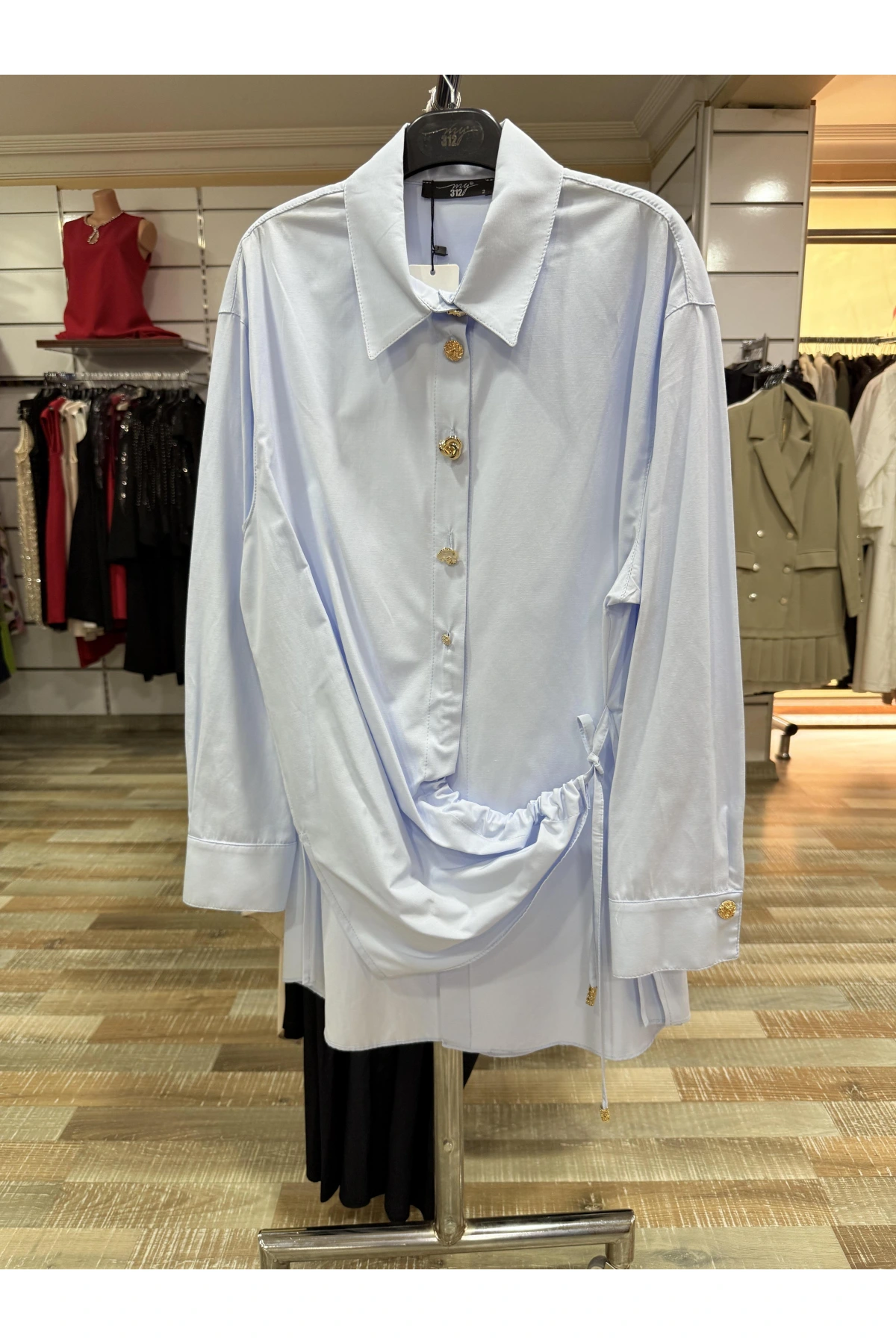 my312 Düğme Detaylı Gömlek 25S8602 Mavi