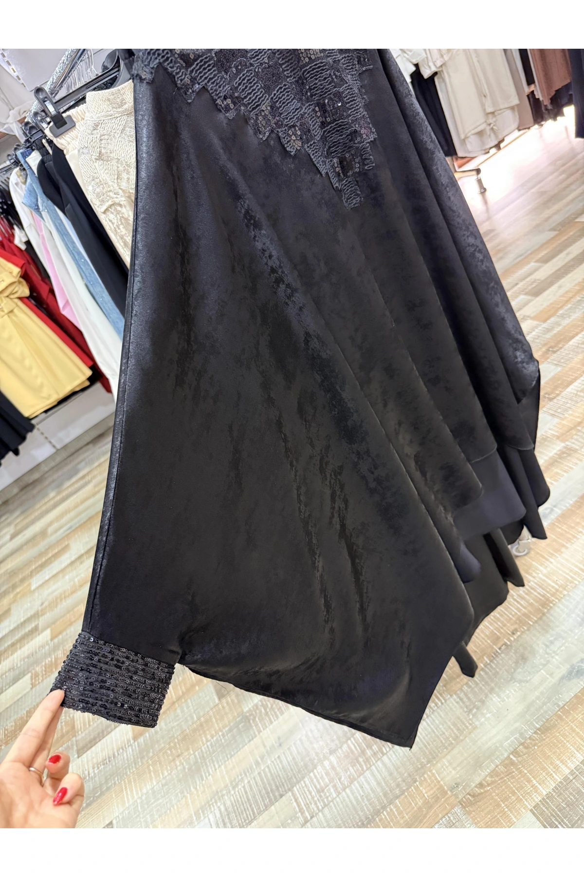 my312 Önü Payetli Pelerinli Takım 25S1402 Siyah