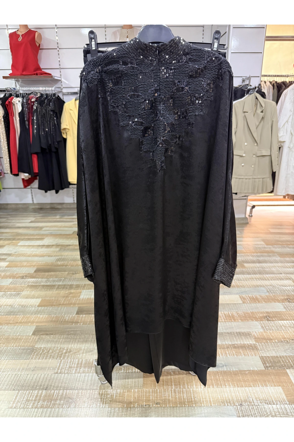 my312 Önü Payetli Pelerinli Takım 25S1402 Siyah