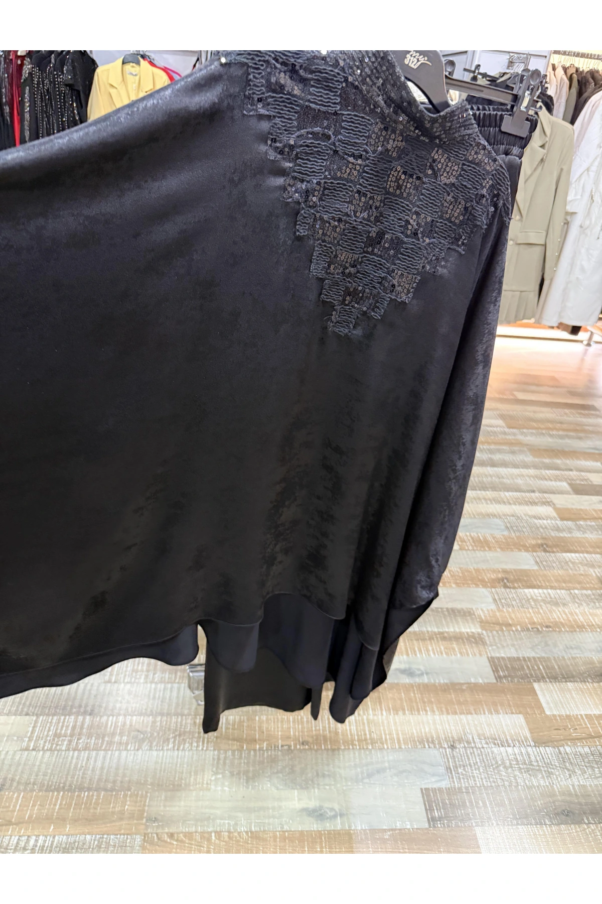 my312 Önü Payetli Pelerinli Takım 25S1402 Siyah