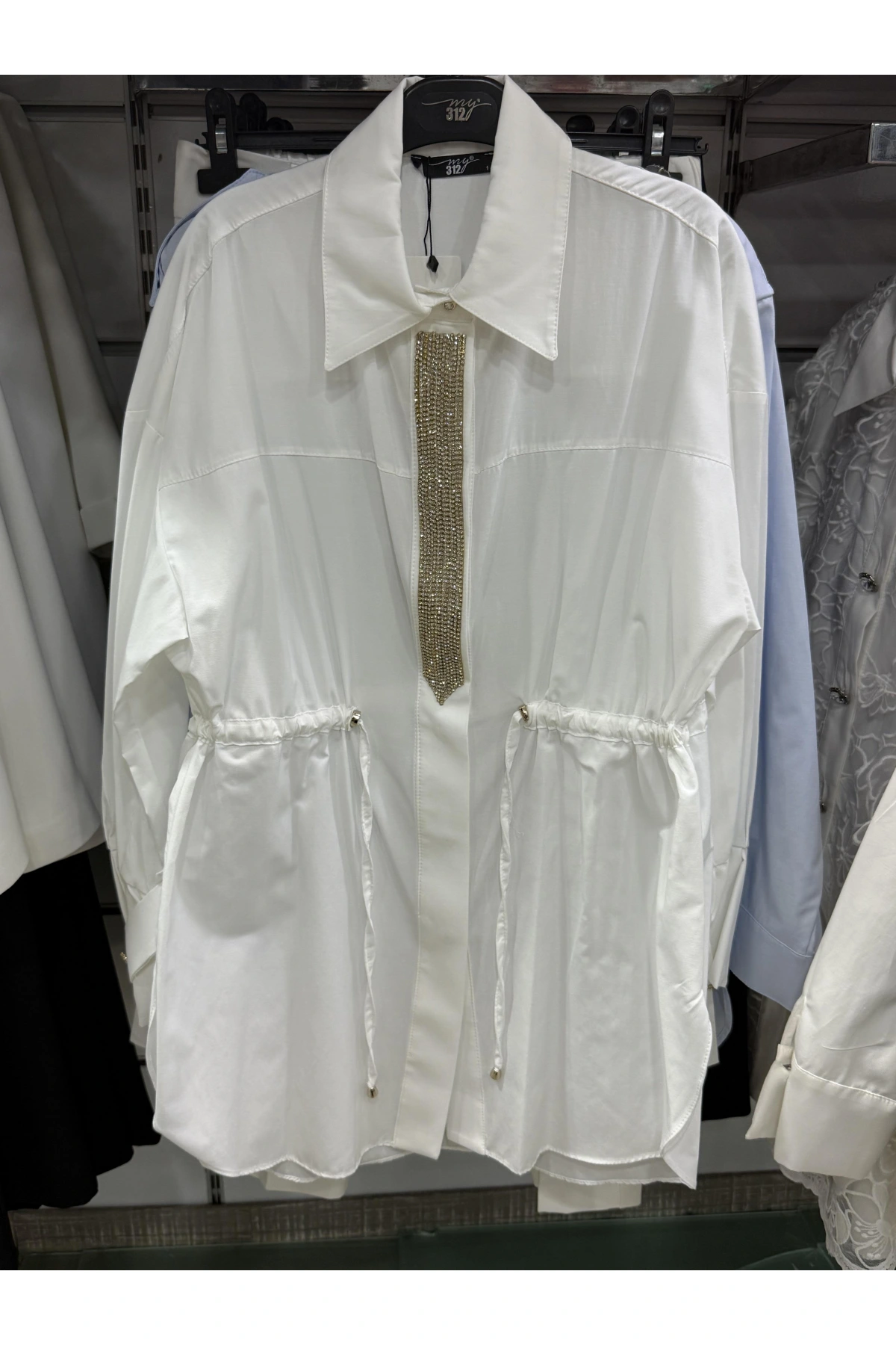 my312 Önü Taşlı Tunik 25S8600 Ekru