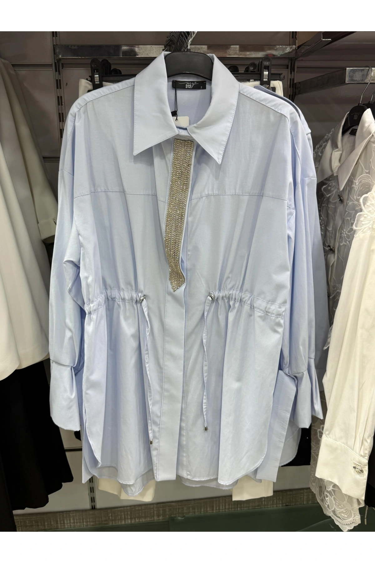 my312 Önü Taşlı Tunik 25S8600 Mavi