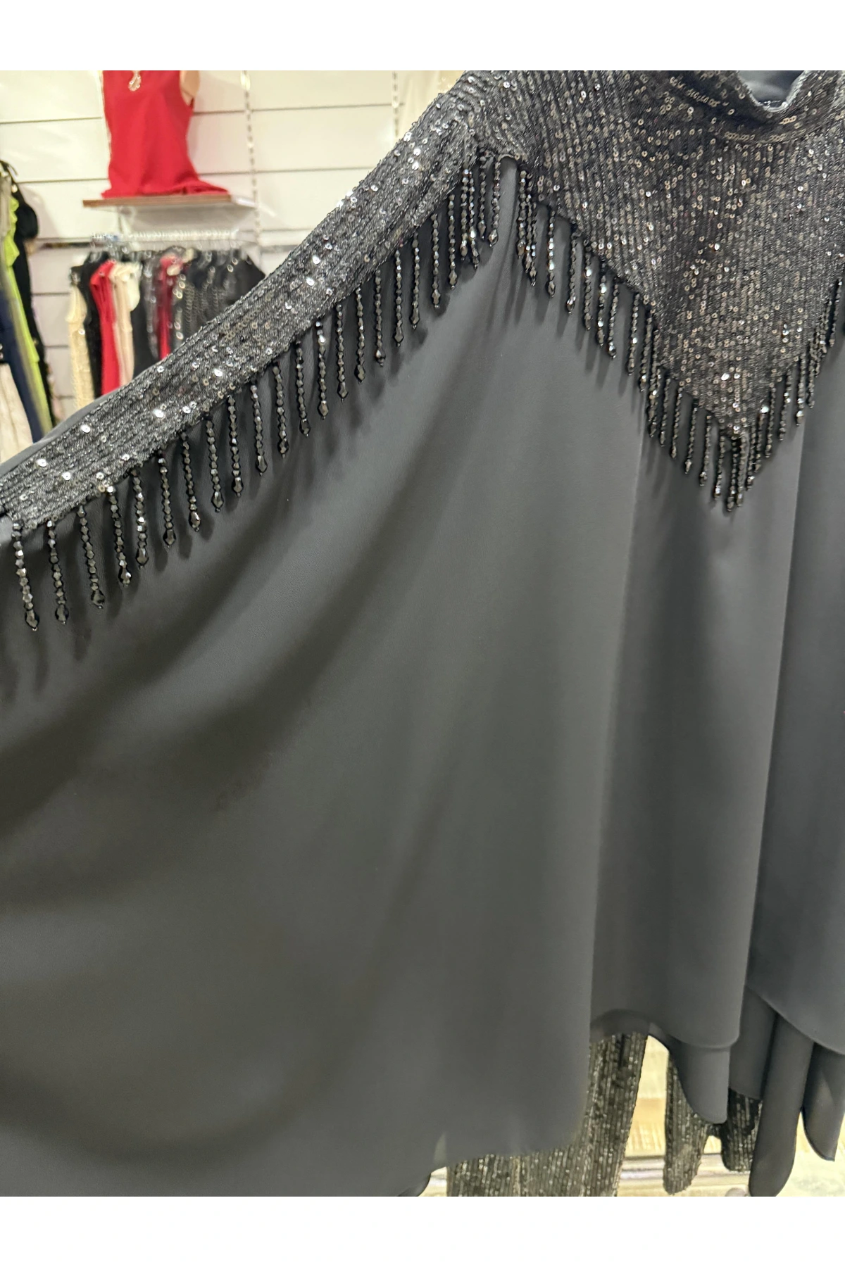 my312 Pelerinli Payetli Takım 25S1403 Siyah