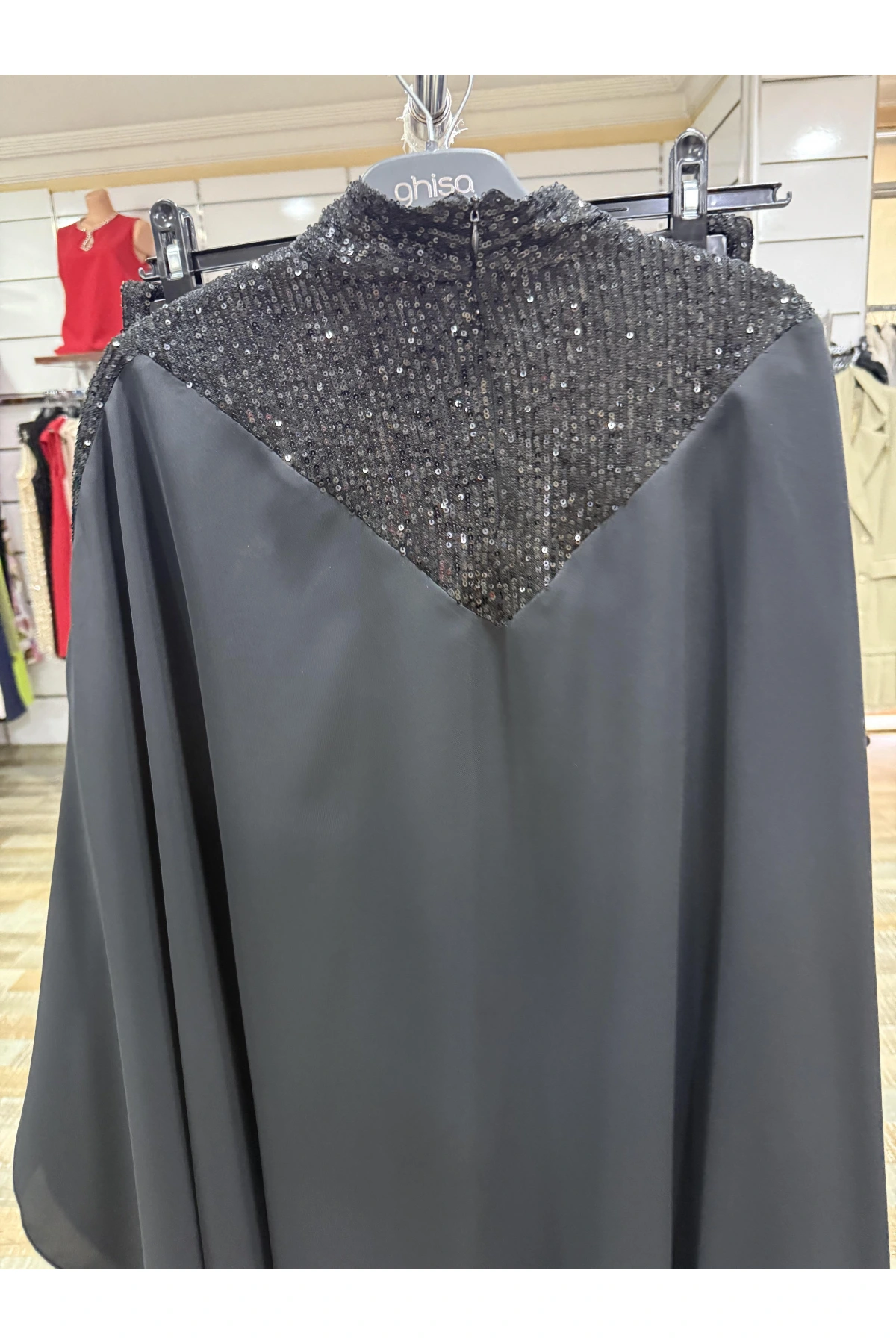 my312 Pelerinli Payetli Takım 25S1403 Siyah