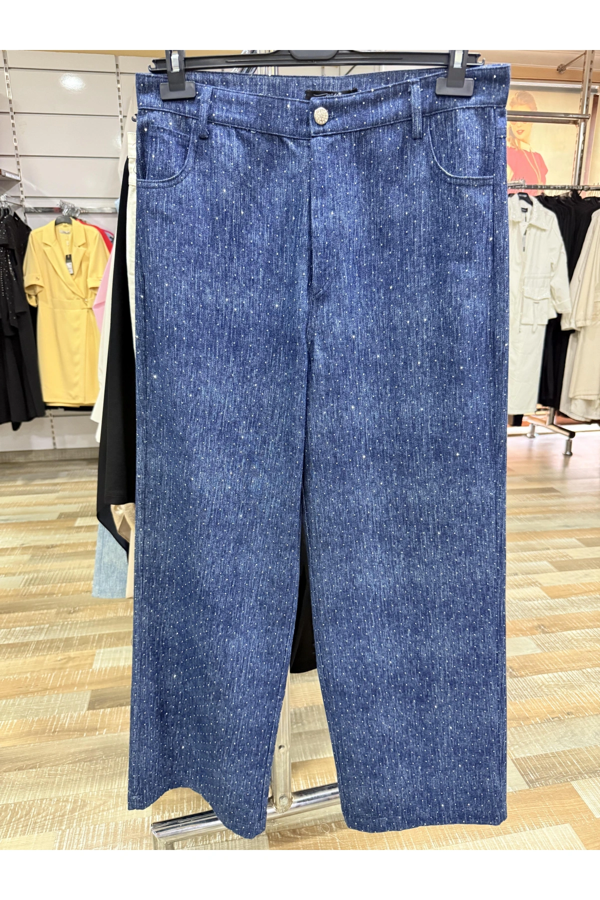 my312 Taşlı Bol Paça Jean 25S2701-İndigo