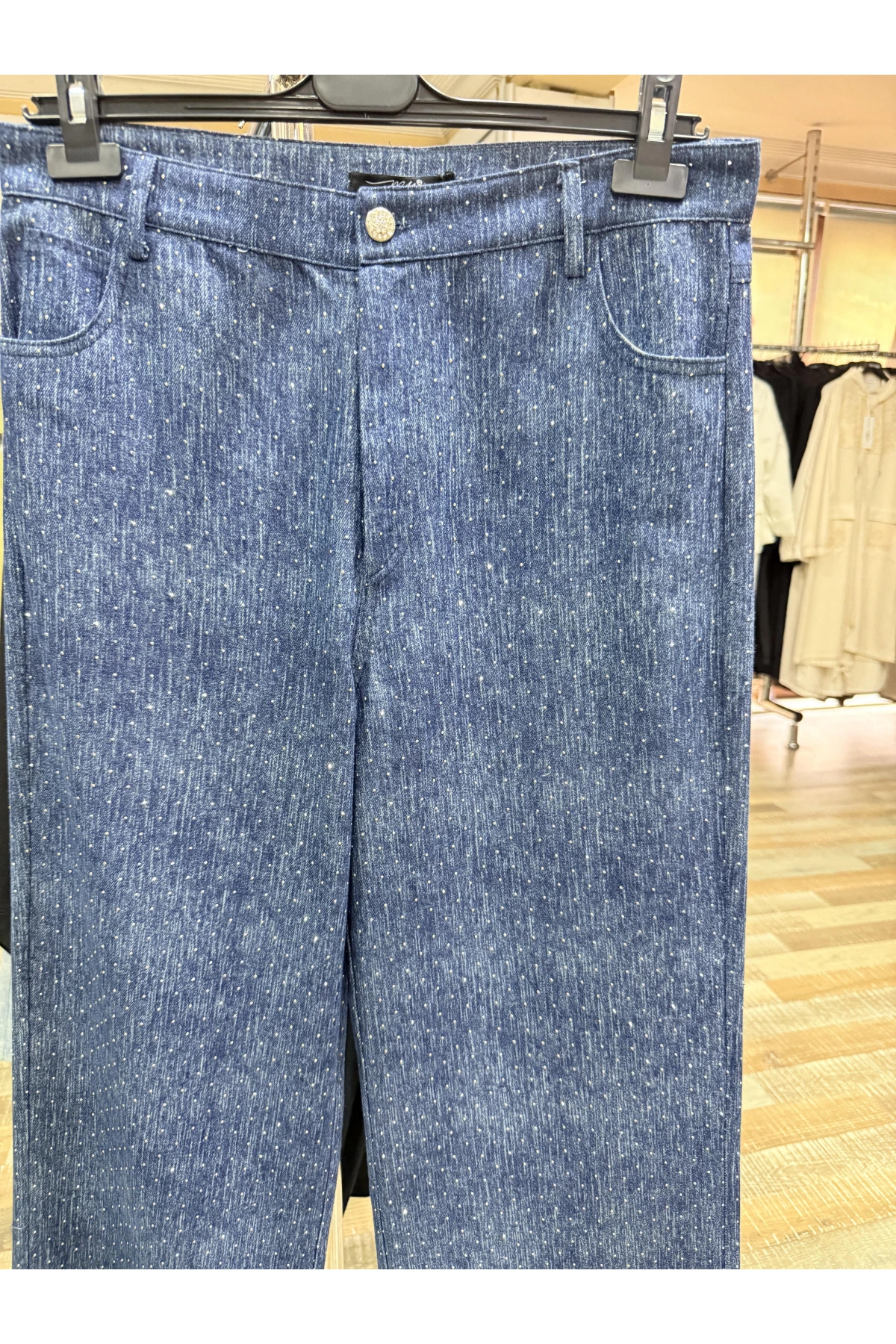 my312 Taşlı Bol Paça Jean 25S2701-İndigo