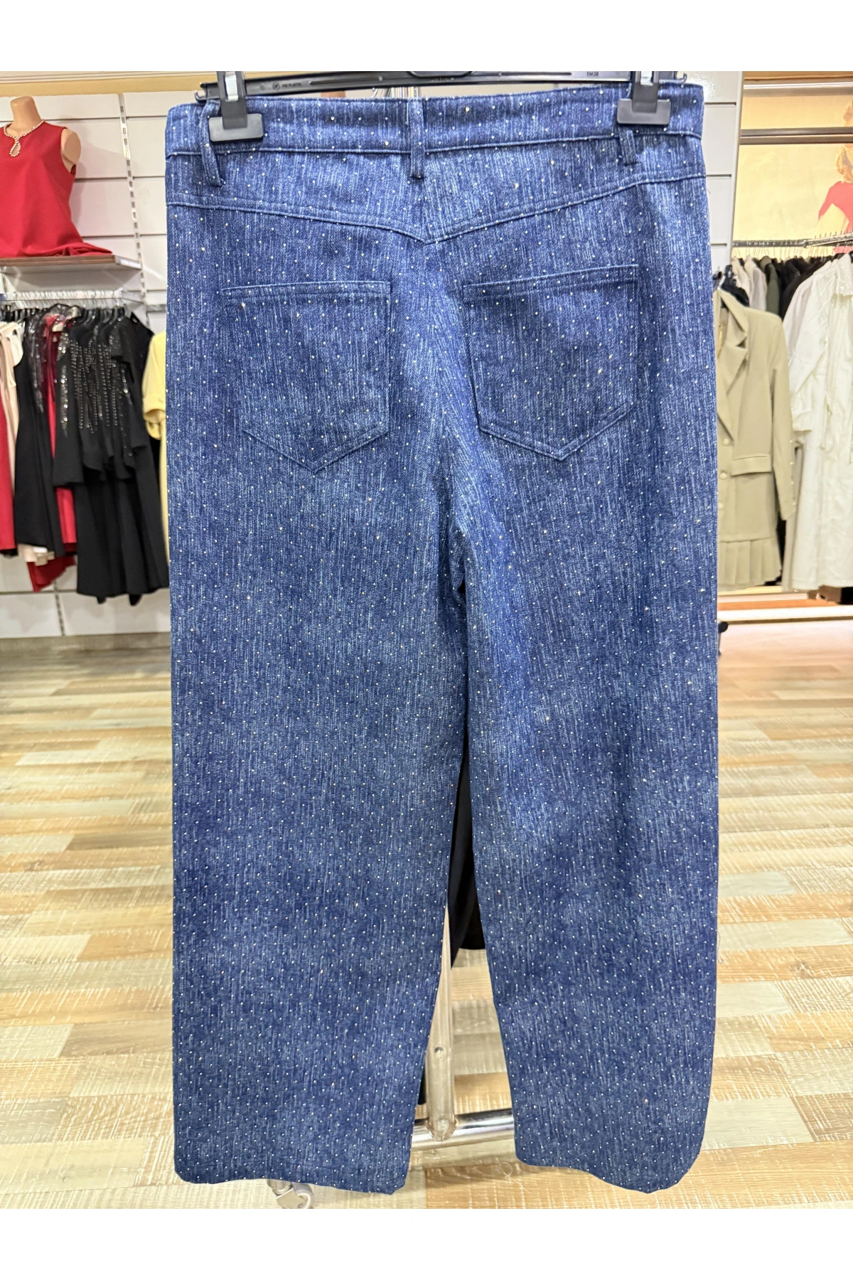 my312 Taşlı Bol Paça Jean 25S2701-İndigo