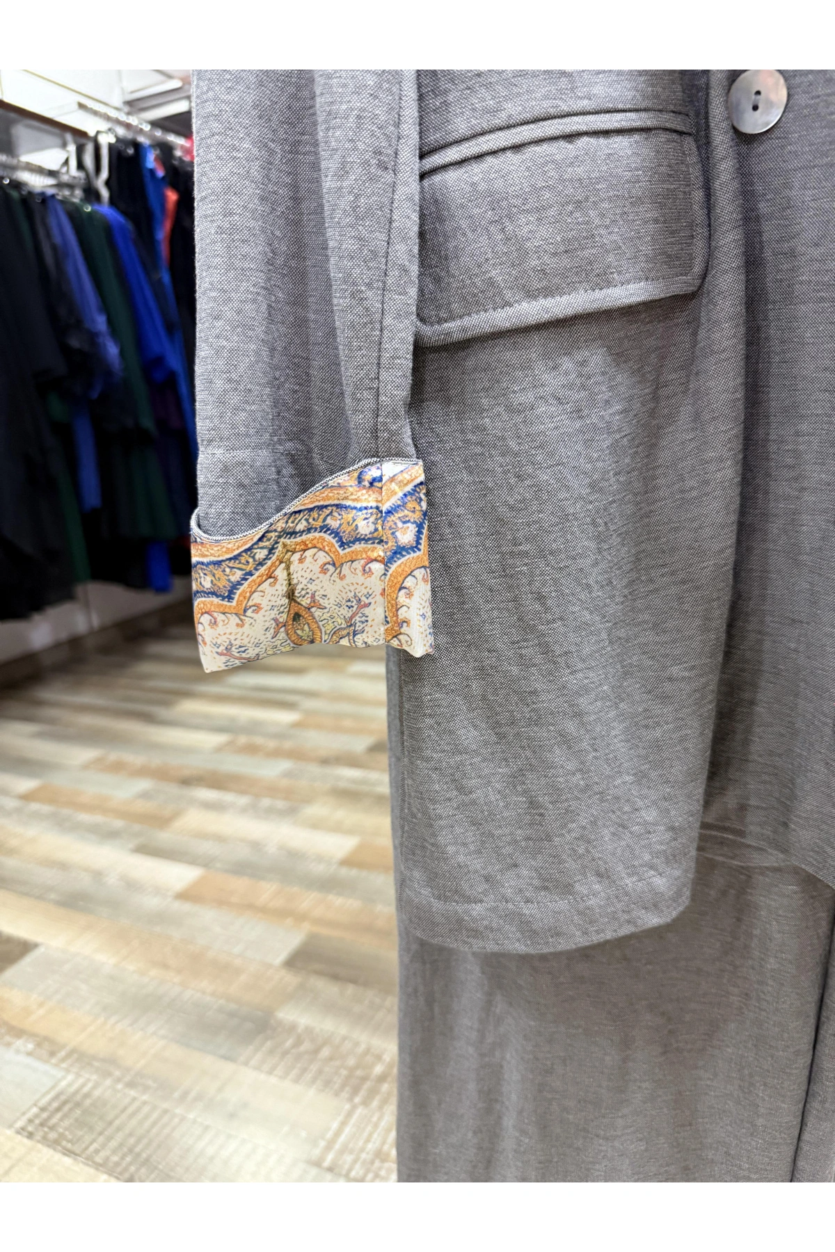 my312 Yakası Taşlı Takım 25S1400 Gri