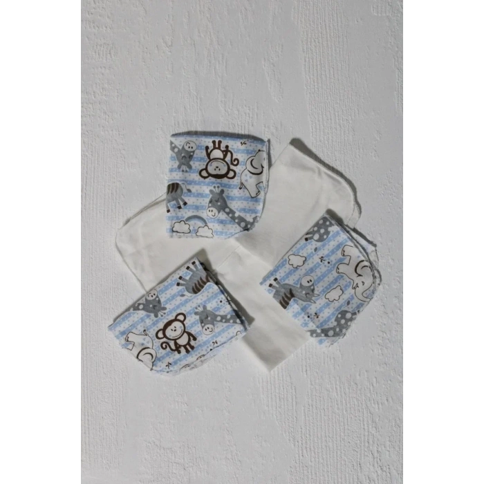 7 Adet Erkek Bebek Ağız Silme Mendili 100% Pamuk