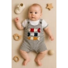 Balık Nakışlı Kısa Kollu Erkek Bebek Tulumu