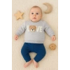 Bear Love Nakışlı % 100 Pamuklu 2li Erkek Takım