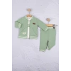 Hello Nakışlı % 100 Pamuk 3lü Erkek Bebek Takımı