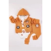 Monkey Nakışlı Kapişonlu Erkek Bebek Takım