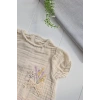 Müslin Kumaş Çiçek Nakışlı Pamuklu Kız Bebek Tulum