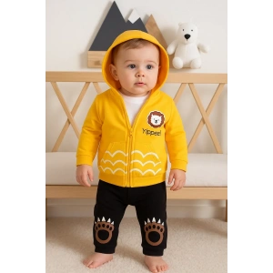 Aslan Desenli 3lü Erkek Bebek Takımı