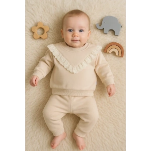 Fisto Detaylı Pamuklu 2li Kız Bebek Takımı