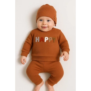 Happy Nakışlı 2li Pamuklu Erkek Bebek Takım