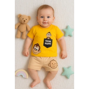 Maymun Desenli 2li Erkek Bebek Takım