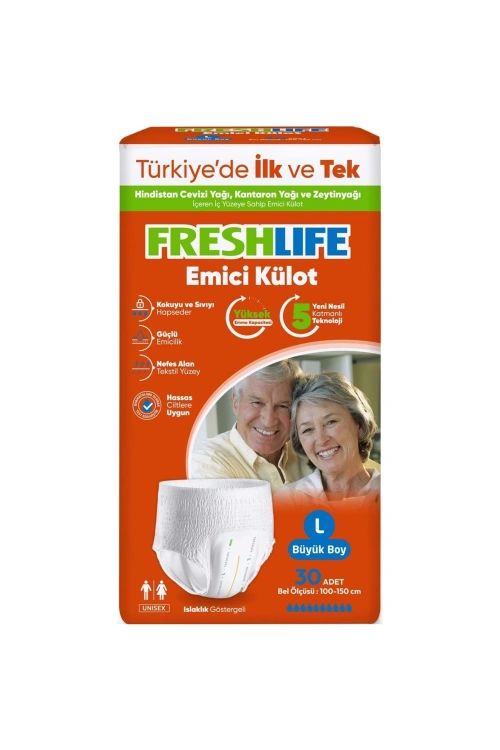 FreshLife Külotlu Hasta Bezi L 30 lu