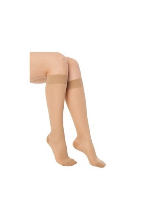 Onefix CCL1 Diz Altı Varis Çorabı Burnu Kapalı Bej