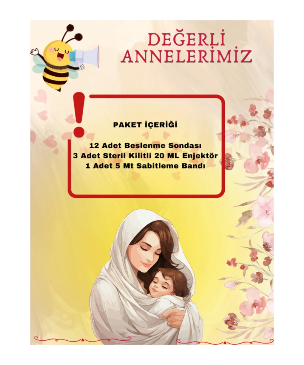 Emzirme Destek Sistemi No:10 Beslenme Sondası Siyah Eds Sabitleme Bant Ve Kilitli Enjektör Hediyeli