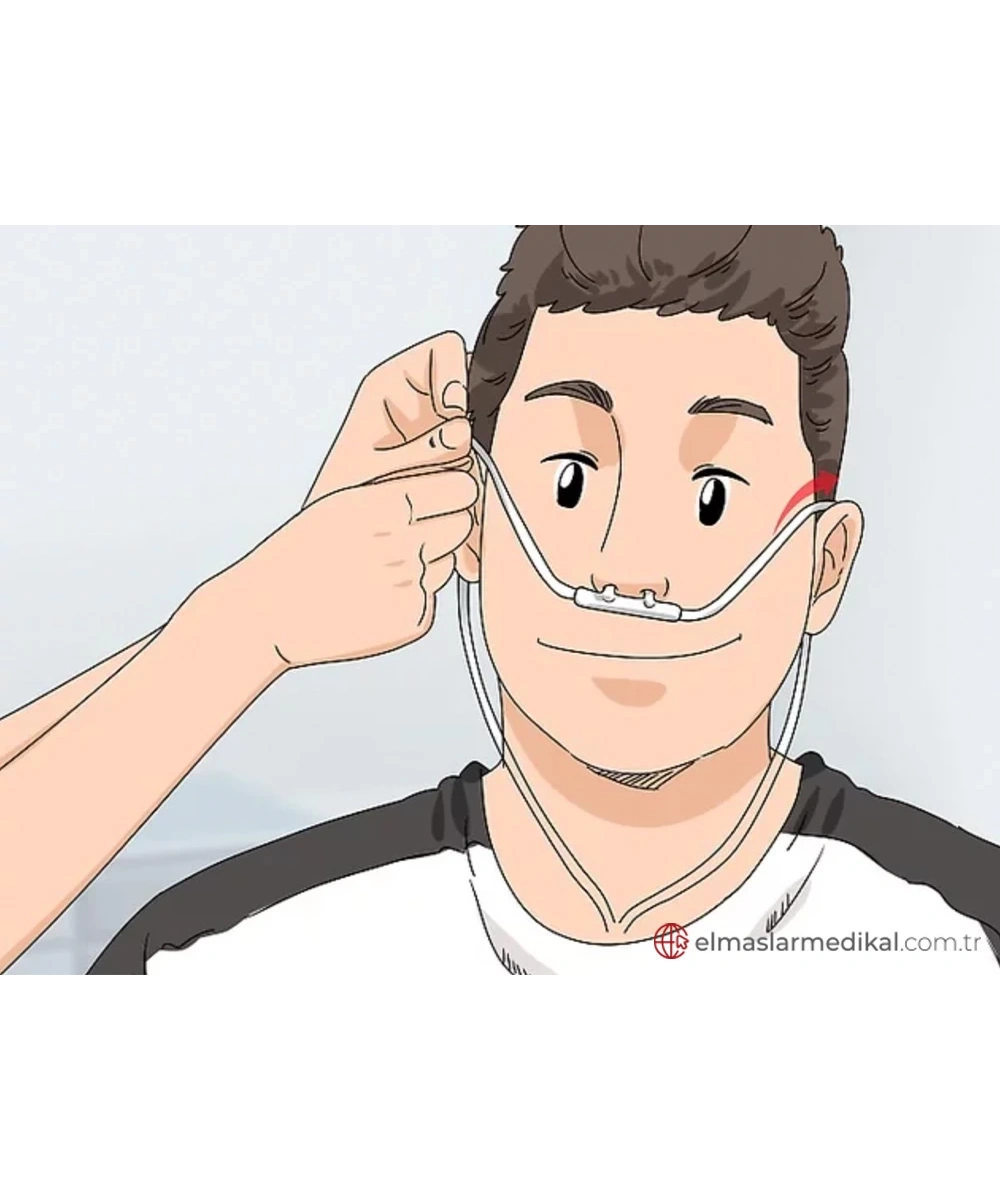 Nazal Oksijen Kanülü Yetişkin 5 Metre (Silikon)