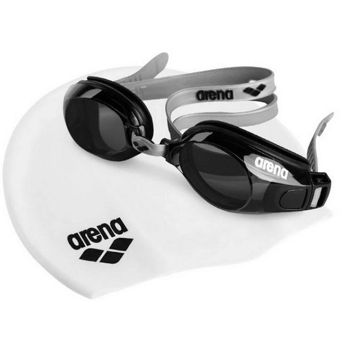 Arena Pool Set Unisex Gri Yüzücü Bone & Gözlük Seti 9242255