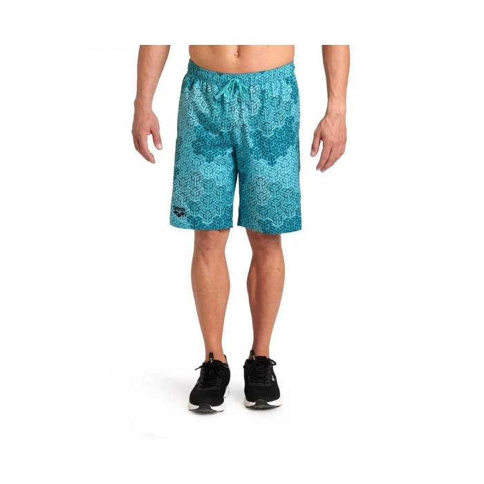 Arena Team Bermuda Panel Allover Unisex Bermuda Şort Mavi/Desenli