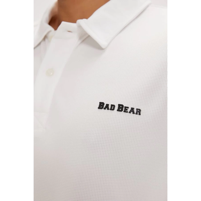 Bad Bear Berry Off-White Mens Polo T-Shirt