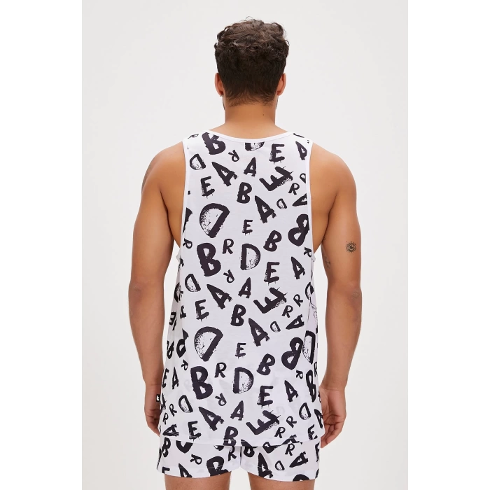 BAD BEAR Bling Off-White Mens Tank Top