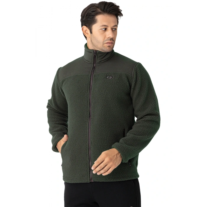 Crozwise Haki Erkek Tam Fermuarlı Polar / Sweat