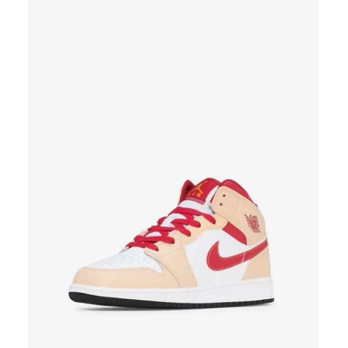 Nike Air Jordan 1 Mid Light Curry Cardinal (GS)