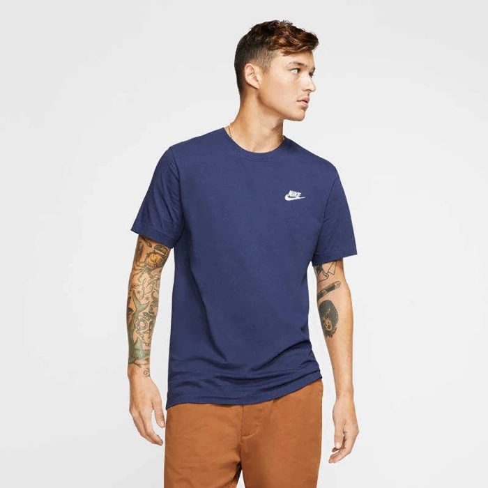 Nike Sportwear Club Erkek T-Shirt Midnight Navy - White