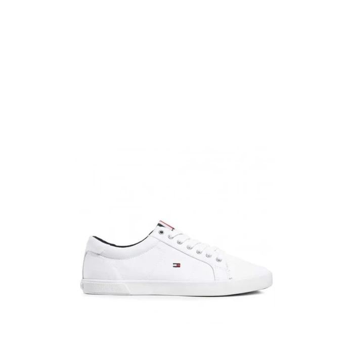 Tommy Hilfiger Mens White Sneakers Iconic Long Lace Sneakers FM0FM01536