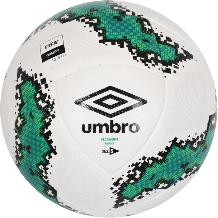 Umbro Neo Swerve Premier FB Futbol Topu, Boyut 5, Beyaz/Siyah/Camgöbeği