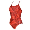 Arena W Tropicals Light Drop Back One Piece Kadın Kırmızı Yüzücü Mayosu