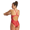 Arena W Tropicals Light Drop Back One Piece Kadın Kırmızı Yüzücü Mayosu