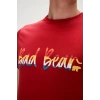 Bad Bear Manuscript T-Shirt Lava Kırmızı Baskılı Erkek Tişört