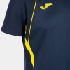 joma championship vii short sleeve t-shirt navy yellow