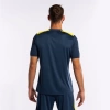 joma championship vii short sleeve t-shirt navy yellow