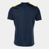 joma championship vii short sleeve t-shirt navy yellow