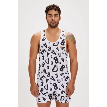 BAD BEAR Bling Off-White Mens Tank Top
