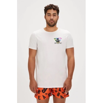 Bite Beyaz Baskılı Erkek Tişört