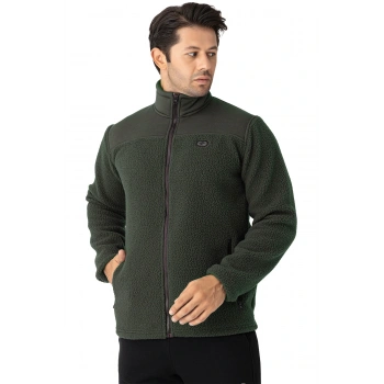 Crozwise Haki Erkek Tam Fermuarlı Polar / Sweat