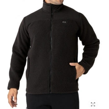 Crozwise Siyah Erkek Tam Fermuarlı Polar Sweat