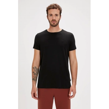 Solid T-Shirt Siyah Basic Erkek Tişört