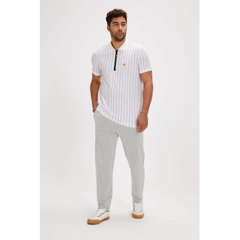 Theo Kırık Beyaz Polo Yaka Erkek Tişört