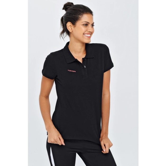 Tryon Verona Kadın Pamuklu Siyah Polo T-Shirt