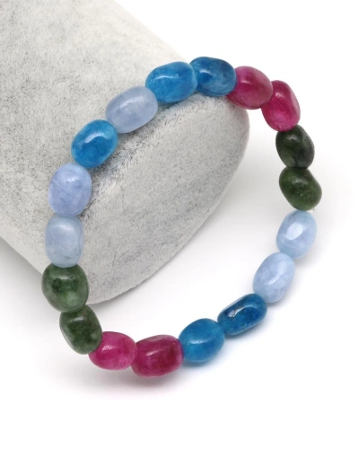 Renkli Kuvars Doğal Taş Bileklik 7 x 11 Şekilsiz Kesim
