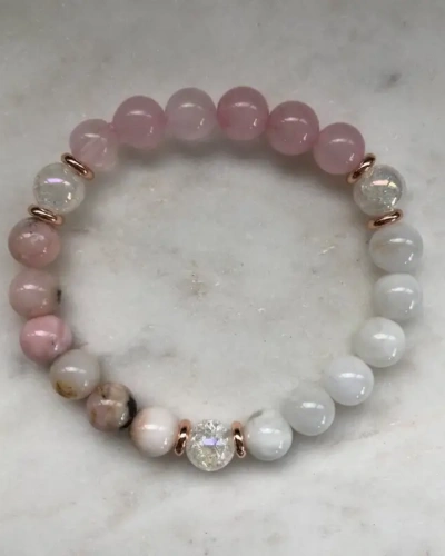 Gül Kuvars Pembe Opal bileklik